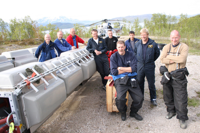 Bilde: Fra Kistefjell på Finnsnes. Folk fra Norkring og helikopterflyvere 